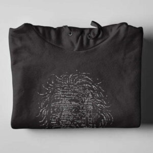 Einstein E=mc2 Black Hoodie - folded