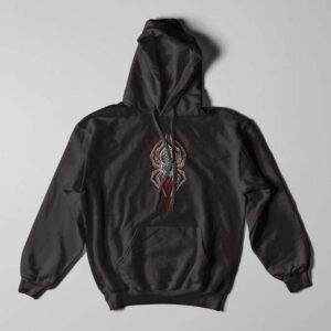 Spider Geometric Black Hoodie - flat