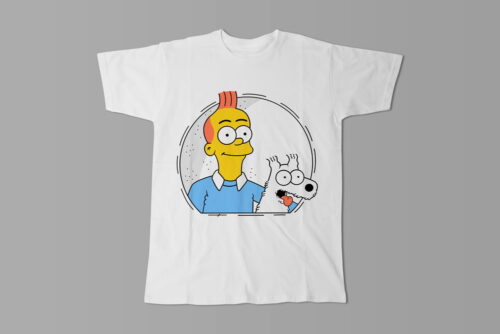 Tintin Simpsons Illustrated Happy Chicken Fitness Cult Men's Tee - white