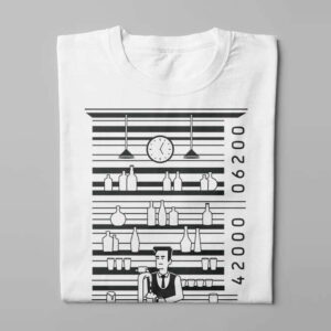 Bar Code Gamma-Ray Graphic Design Men's Tee - white - folded long