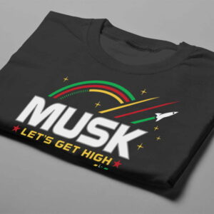 Elon Musk Parody Gamma-Ray Graphic Design Men's Tee - black - folded short