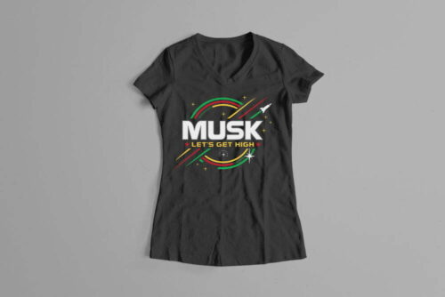 Elon Musk Parody Gamma-Ray Graphic Design Ladies' Tee - black