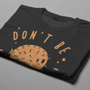 Don't Be A Prick Illustrated Gamma-Ray Graphic Design Men's Tee - black - folded short