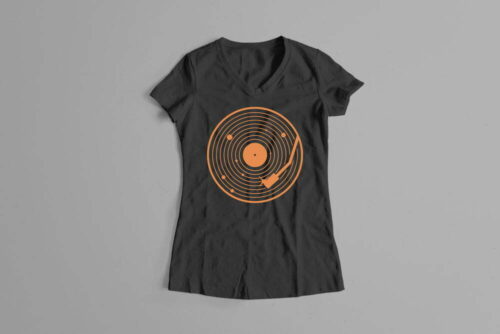 Vinyl Music Gamma-Ray Graphic Design Ladies' Tee - black