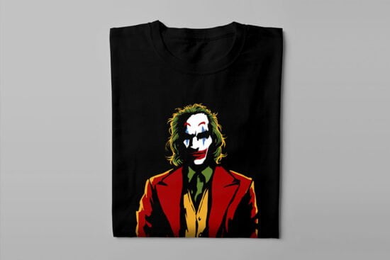 Joker Luke Molver Illustrated DC Comics Fan Art Men's Tee - black - folded long