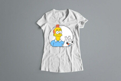 Tintin Simpsons Illustrated Happy Chicken Fitness Cult Ladies' Tee - white