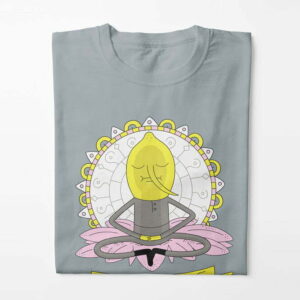 Lemongrab Adventure Time Illustrated Happy Chicken Fitness Cult Men's Tee - steel - folded long