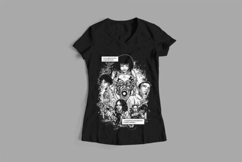 Mnemonica Luke Molver Nero Illustrated Ladies' Tee - black - front