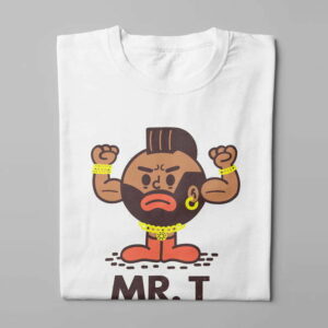 Mr T Illustrated Happy Chicken Fitness Cult Men's Tee - white - folded long