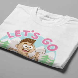 Let's Go Offline Illustrated Happy Chicken Fitness Cult Men's Tee - white - folded short