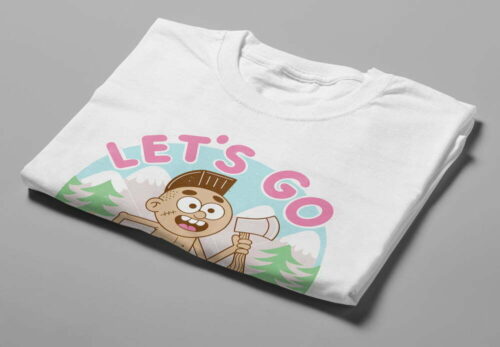 Let's Go Offline Illustrated Happy Chicken Fitness Cult Men's Tee - white - folded short