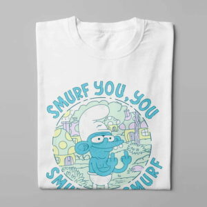 Smurf You Illustrated Happy Chicken Fitness Cult Men's Tee - white - folded long