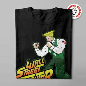 Wall Street Fighter Argyle Illustrated Mode Random Men's Tee - black - folded long