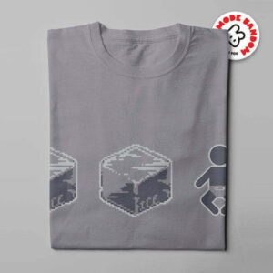 Ice Ice Baby Illustrated Mode Random Men's Tee - steel - folded long