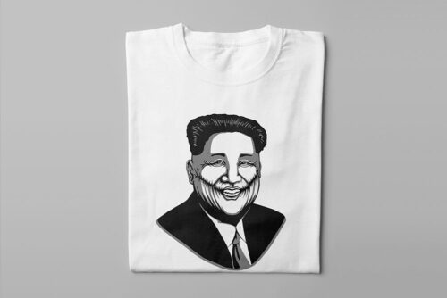 Kim Jong-un Stencil Men's Tee - white - folded long