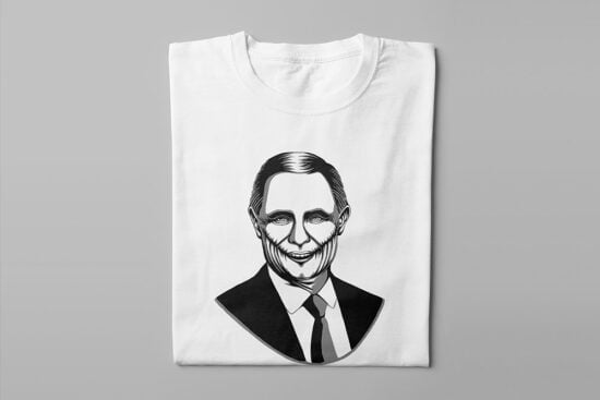 Vladimir Putin Stencil Men's Tee - white - folded long