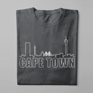 Cape Town Skyline Humorous Men's Tee - charcoal - folded long