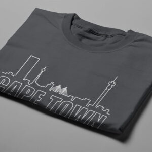 Cape Town Skyline Humorous Men's Tee - charcoal - folded short