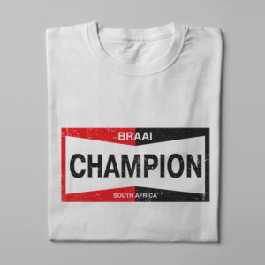 Champion Spark Plugs Braai Spoof Men's Tee - white - folded long