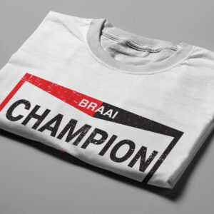 Champion Spark Plugs Braai Spoof Men's Tee - white - folded short