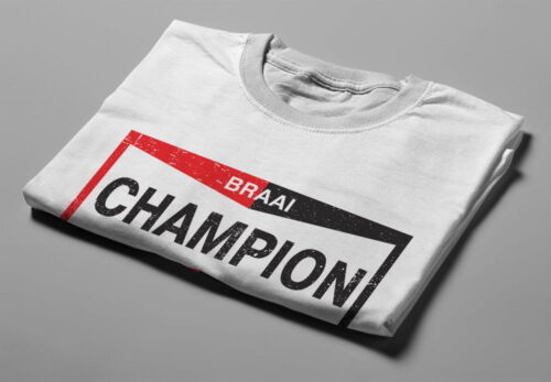 Champion Spark Plugs Braai Spoof Men's Tee - white - folded short