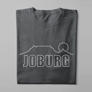 Johannesburg Skyline Humorous Men's Tee - charcoal - folded long