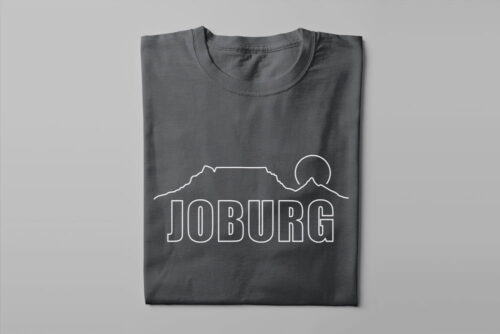 Johannesburg Skyline Humorous Men's Tee - charcoal - folded long