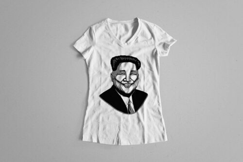 Kim Jong-un Stencil Ladies' Tee - white