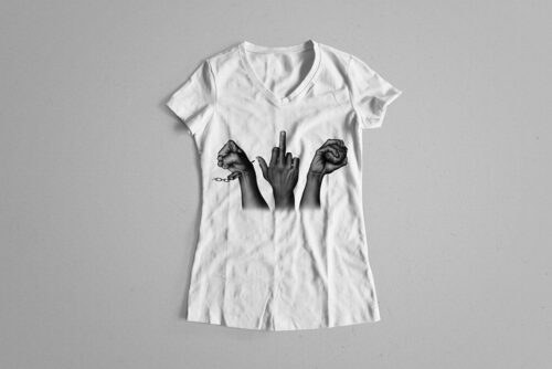 Rage Against the System Stencil Ladies' Tee - white