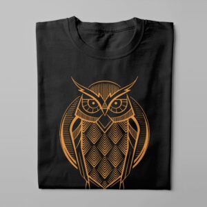 Gamma Ray Owl Geometric Men's Tee - black - folded long