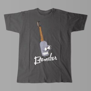 Bender Futurama Guitar Kitchen Dutch Parody Men's Tee - charcoal