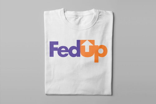 FedUP Fedex Logo Kitchen Dutch Parody Men's Tee - white - folded long