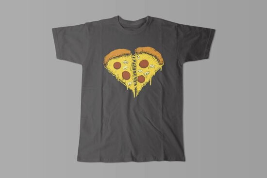 Pizza Heart Kitchen Dutch Parody Men's Tee - charcoal