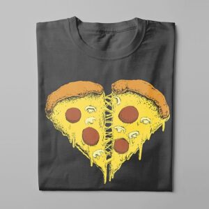 Pizza Heart Kitchen Dutch Parody Men's Tee - charcoal - folded long