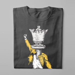 Queen Freddie Mercury Chess Kitchen Dutch Parody Men's Tee - charcoal - folded long