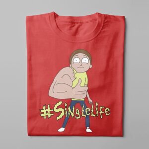 Rick and Morty Singlelife Kitchen Dutch Parody Men's Tee - red - folded long