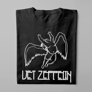 Afrikaans Led Zeppelin Kitchen Dutch Parody Men's Tee - black - folded long