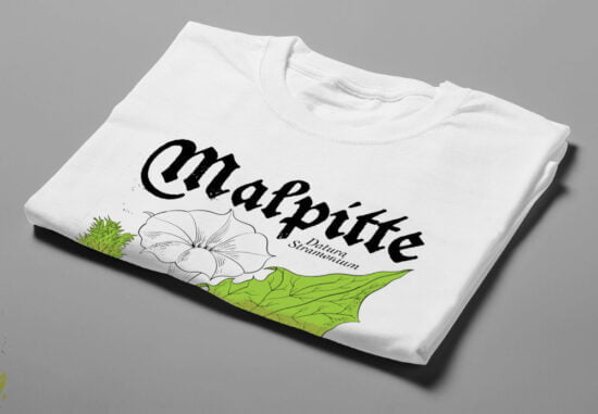 Malpitte Drug Parody Funny Men's Tee - white - folded short