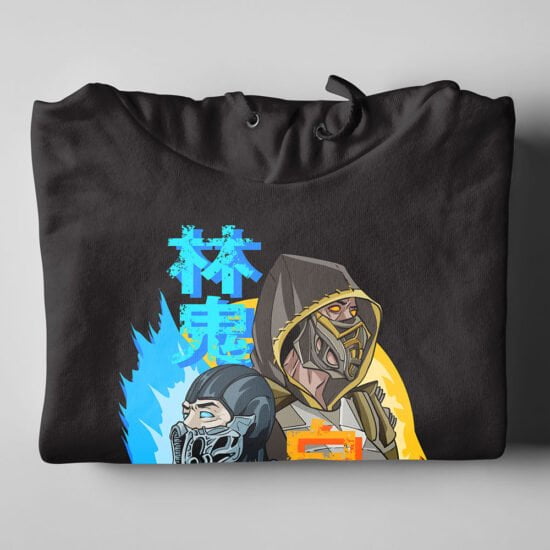 Mortal Kombat Gaming Movie Fan Art Black Hoodie - folded