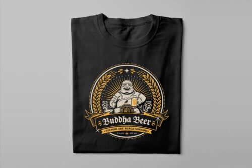 Buddha Beer Drinking Men's T-shirt - black - folded long