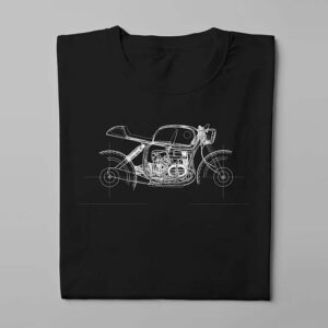 Cafe Racer Illustrated Jade Holing Men's Tee - black - folded long