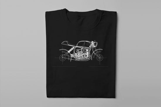 Cafe Racer Illustrated Jade Holing Men's Tee - black - folded long