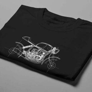 Cafe Racer Illustrated Jade Holing Men's Tee - black - folded short