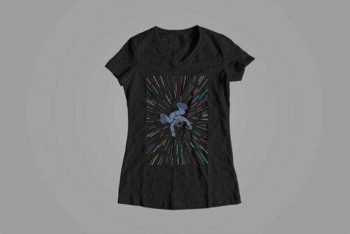 Interstellar Gamma-Ray Graphic Design Ladies' Tee - black