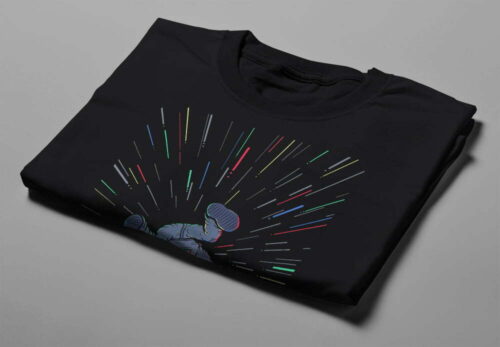 Interstellar Gamma-Ray Graphic Design Men's Tee - black - folded short