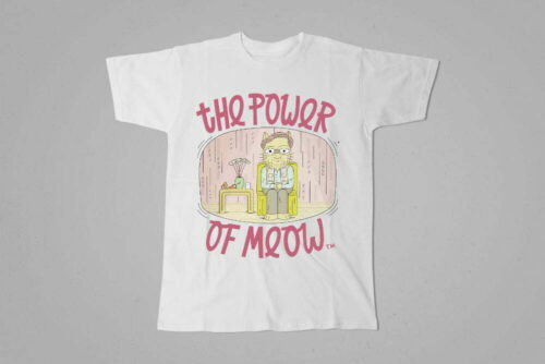 The Power Of Meow Illustrated Happy Chicken Fitness Cult Men's Tee - white