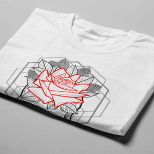 Skull Rose Munky Design Graphic Men's Tee - white - folded short