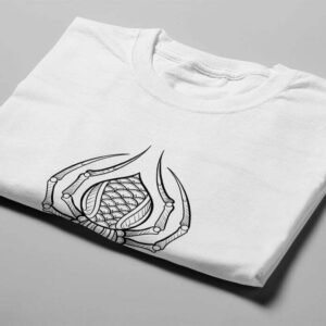 Spider Weave Munky Design Graphic Men's Tee - white - folded short