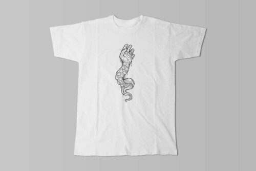 Tentacle Arm Munky Design Graphic Men's Tee - white