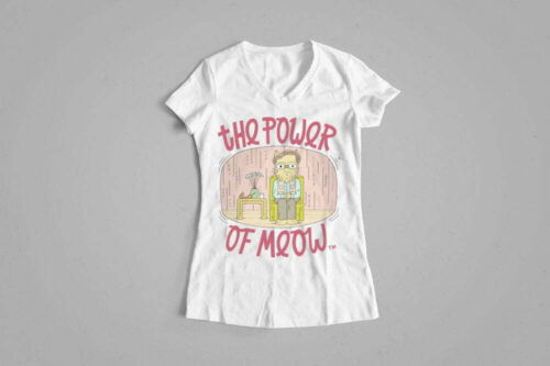 The Power Of Meow Illustrated Happy Chicken Fitness Cult Ladies' Tee - white